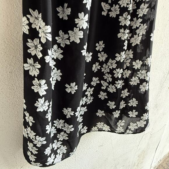 Black Floral Slip Dress Mini Sheer Lingerie Style Lace Trim Size M Morgan Taylor - Picture 5 of 7